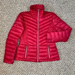 Kenneth Cole Reaction Women's Red Quilted Packable Puffer Jacket
